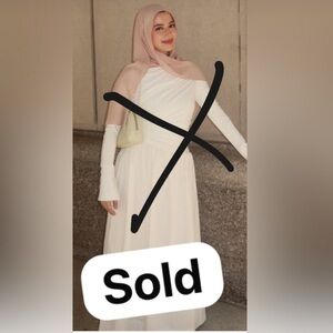 Elegant White Dress with Pink Accents